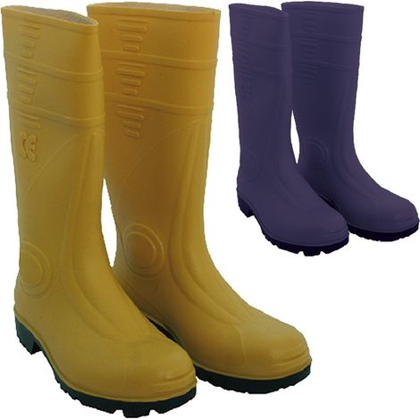 Stivali antinfortunistica da lavoro in pvc n 42 giallo impermeabile antiscivolo (1/2)