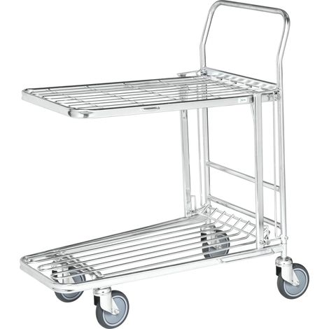 Kongamek Einkaufswagen mit 2 Böden klappbar 860x530x1010mm Gummi 300kg Tragkraft mit Bremse (1/3)