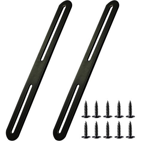 Patte de Fixation D'assemblage 280 x 24mm Pattes de FixationInox 2Pcs Pattes D'assemblage Noir Épaisseur 2,8 mm Surface Brossée pour Réparation Connexion Fixations Meubles (1/4)