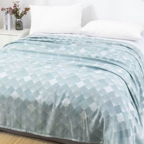 Couverture rafraîchissante - 110x120 cm - Couverture rafraîchissante - Couverture d'été - Double face - Fibres de bambou - Couette d'été fine - Couverture auto-rafraîchissante - D (1/4)