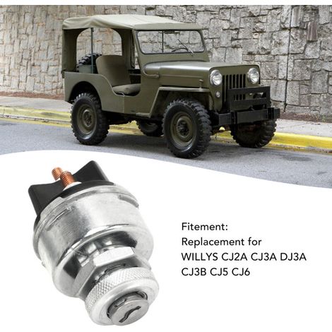 Interrupteur de Contact avec 2 Clés 942918 pour WILLYS CJ2A CJ3A DJ3A CJ3B CJ5 CJ6 - Remplacement Aluminium