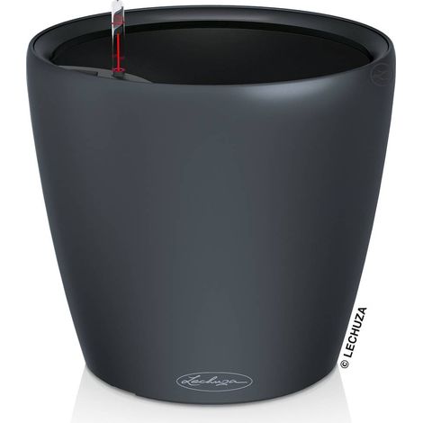 LECHUZA® Pflanzgefäße CLASSICO Color LS 28 Schiefergrau seidenmatt All-in-One (1/2)