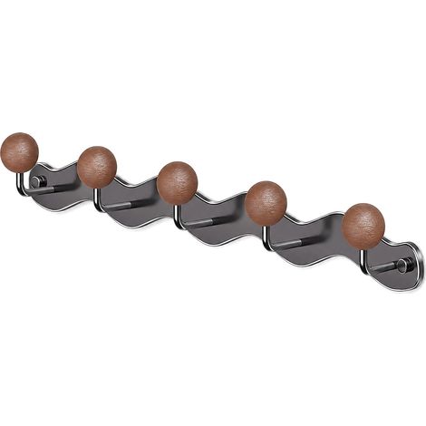 Plakhaakjes - Wandkapstok - Draagvermogen 8 kg - Zonder boren te monteren - Grijs - 1 Stuk (1/5)