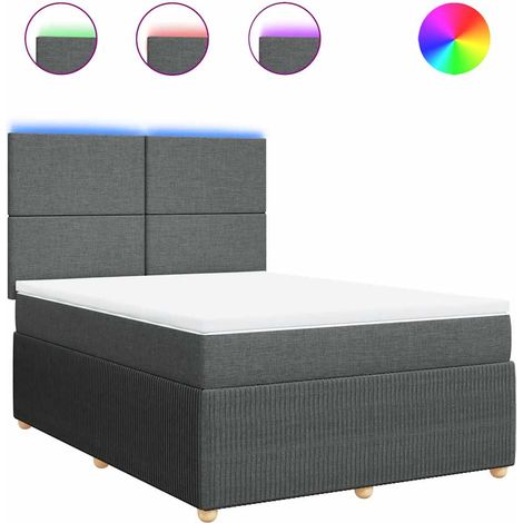 Maison Exclusive - Cama box spring con colchón tela gris oscuro 1 (1/5)