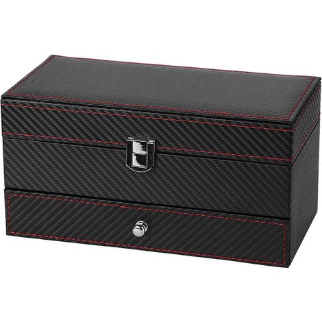 Boîte de rangement double pour bijoux (montres, boucles d'oreilles, bagues, bracelets, colliers) (1/5)