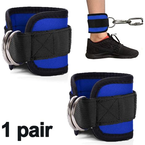 Sangle de cheville pour machines à câbles, idéale pour les extensions de jambes, les flexions et les abductions de hanche, pour hommes et femmes. Support ajustable en néoprène. (1/5)