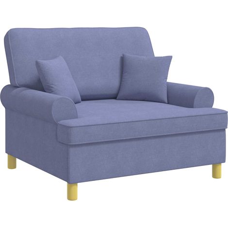 Fauteuil XXL avec coussins Bleu denim Tissu vidaXL