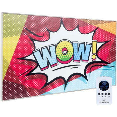Klarstein Radiateur Infrarouge Mural, Chauffage Infrarouge 600W, Panneau Chauffant Infrarouge, Télécommande, Radiateur Electrique Extra Plat, Salle de Bain, Sans CO2, Faible Conso d'Energie (1/5)