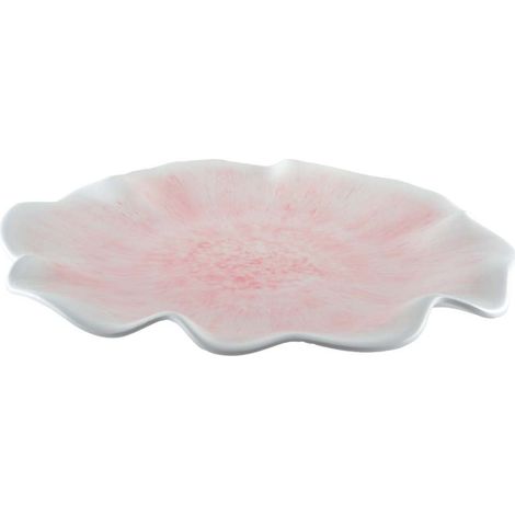 Assiette de Présentation Ronde en Mélamine Rose Forme Fleur 40 x 40 x 5 cm - PANGIVO (1/4)