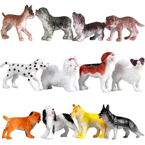 Ensemble de 12 moules à chiens en PVC réalistes et de grande qualité, parfaits pour les enfants. (1/5)