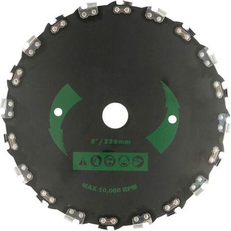 Chainsaw Disc Cutter Grass Trimmer Head, 9 Inch Steel Grass Trimmer Head Brush Cutter Blade (1/5)