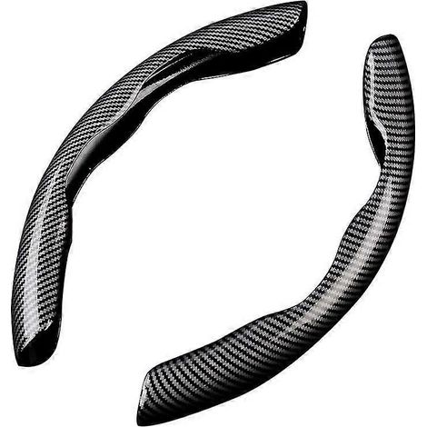 Housse de volant Linkstyle universelle en fibre de carbone antidérapante et segmentée pour volants de voiture, camion, SUV et fourgonnette. (1/5)