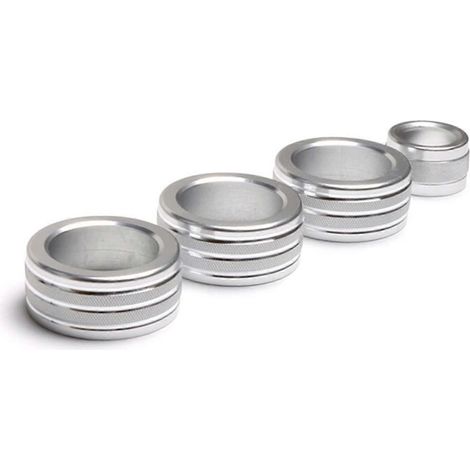 Autocollants décoratifs pour l'intérieur de la console centrale, bouton de volume de climatisation, 4 pièces, compatibles avec BMW Série 5 E60 523 525 (2004-2010), jantes alliage, rouge. (1/5)