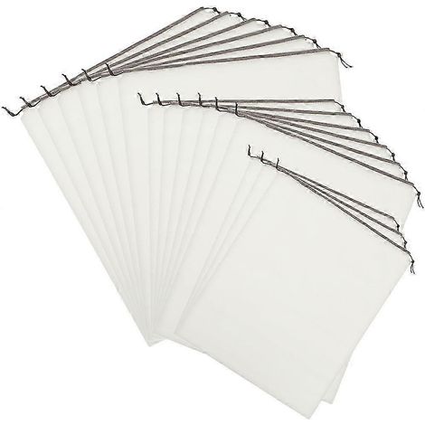 Sacs à linge de voyage, sacs à cordon, sacs de rangement, lot de 15, sacs à linge blancs en PE (1/5)
