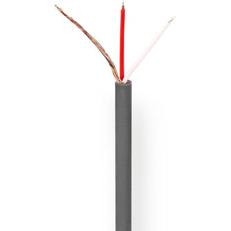 Cable de microfono 2x 012 mm cobre 1000 metros redondo pvc gris oscuro carrete