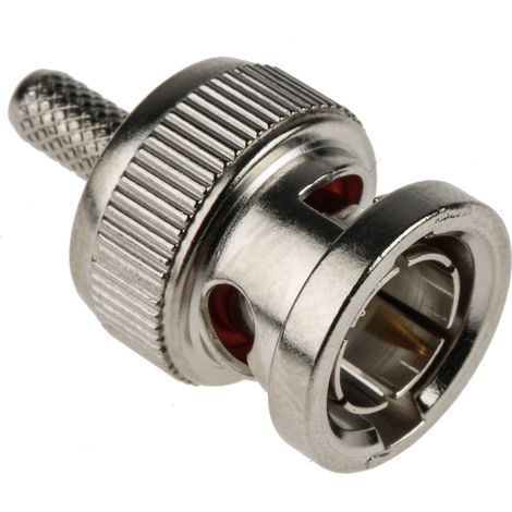 Connecteur coaxial RS PRO Mâle Droit, raccordement A sertir 75O Montage sur câble ( Prix pour 1 ) (1/3)