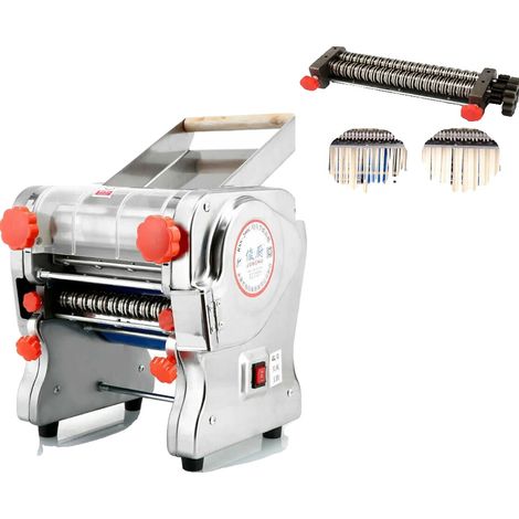Máquina automática para hacer pasta, acero inoxidable de alta calidad, opciones de pasta versátiles, 24 cm de ancho, grosores de 2 mm y 6 mm, enchufe europeo de 220V-240V. (1/2)