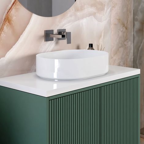 Lavabo da appoggio in ceramica bianca modello nova 50 49x37,5x13,5 cm BARBOTTINA