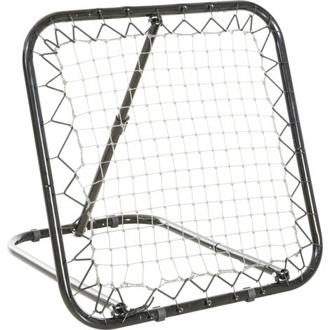 Rete rimbalzo calcio pieghevole in metallo nero 78 x 84 x 65-78 cm (1/5)