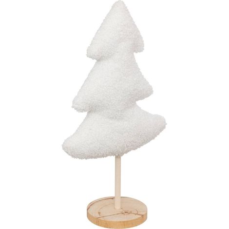 TANNENBAUM HOLZ STOFF ECRU H35CM - Feeric lights & christmas