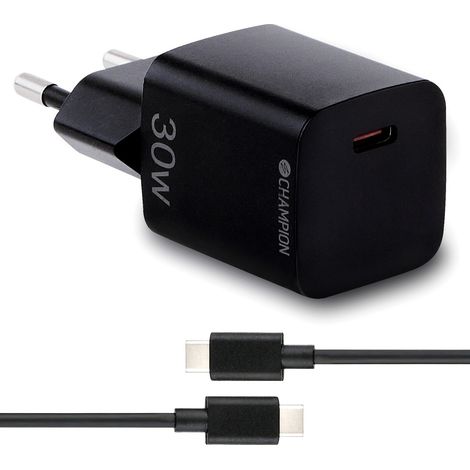Cargador 30W + Cable USB-C Negro