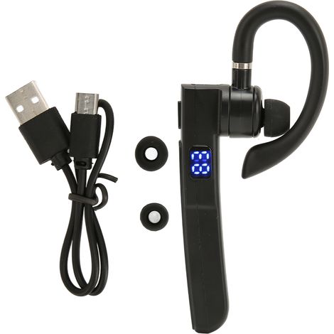 auricular Bluetooth, cancelación de ruido, pantalla digital, resistente al agua IPX7, control por voz, deportivo (1/5)
