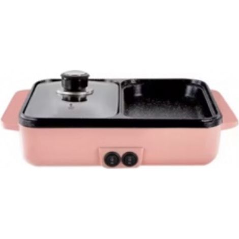 [Xinlilai] Kleiner Raclettegrill mit integriertem Grillrost – rosa – europäischer Standard (1/4)