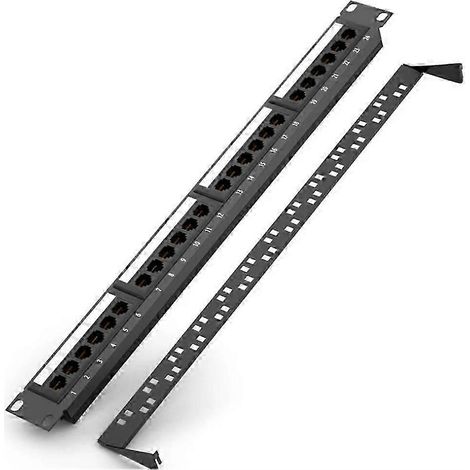 Panneau de brassage 24 ports CAT6 UTP RJ45, montage en rack 19 pouces 1U, panneau arrière plaqué or 50U (kns) (1/5)
