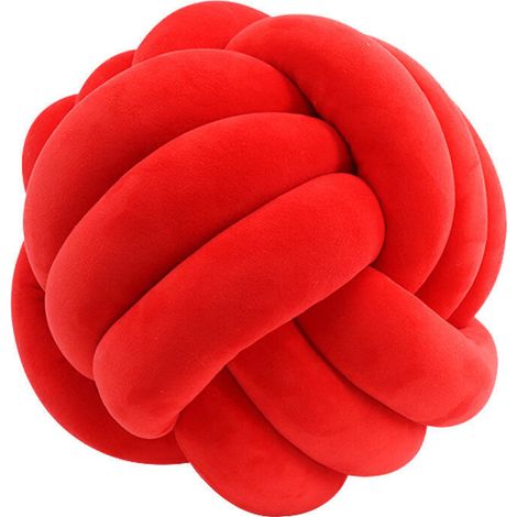 Dekoratives Knotenkissen – weich und bequem, ideal für Schlafzimmer, Sofas, Büros und mehr. (rot, 22 cm) (1/5)