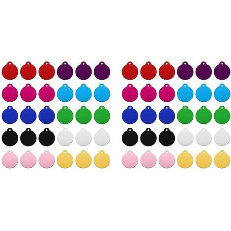 30 étiquettes rondes vierges à graver au laser, 10 couleurs, pour animaux de compagnie et loisirs créatifs. (1/5)