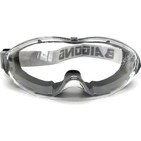 Lunettes de sécurité antibuée verres transparents résistantes à la poussière et aux projections usage industriel noires. (1/5)