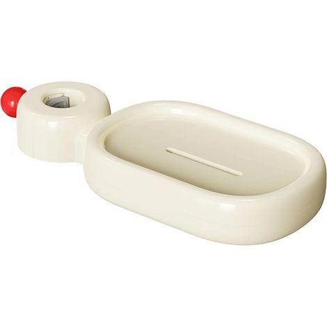 Portasapone originale con foro di drenaggio, facile da installare, da fissare a parete sul binario della doccia, drenaggio rapido, compatibile con tubi di diametro 20-25 mm - bianco (1/4)
