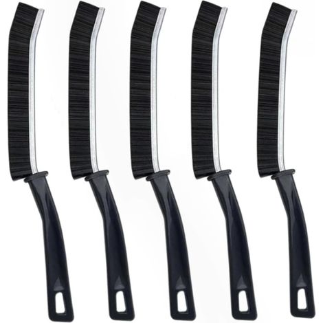 Lot de 5 brosses de nettoyage pour joints et coins avec poils durs pour cuisine et salle de bain, brosse fendue pour rainures de fenêtre, carrelage et espaces étroits (1/5)