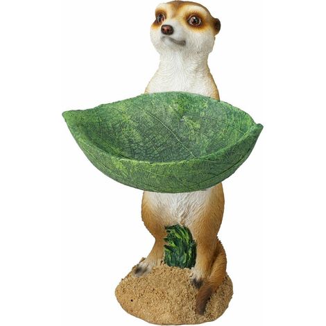 Statuetta da giardino di suricato con foglia, 30 cm (1/3)