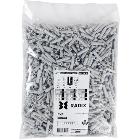 Cheville en nylon - Radix - FX PRO - 6 x 30 mm (1000 pièces) (1/5)