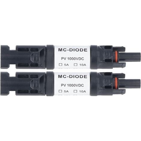 Lot de 2 Pièces de Connecteur PV Solaire 1000 V connecteur MC4,Diode Anti-retour Intégrée IP68 étanche pour Connexion Panneau Solaire(20A) (1/4)