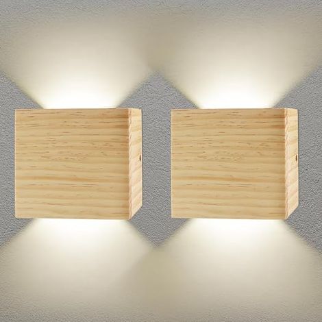 LED Wall Lights Square Wood 4500 K Natural Light (1/5)