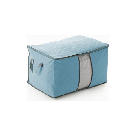 Bolsa de almacenamiento plegable de alta calidad, tamaño XL, organizador para el hogar, mantas, ropa, 1 unidad (azul, L)
