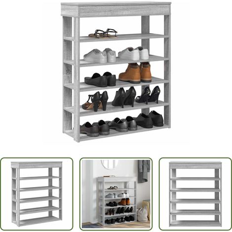 Holzschuhregal - Schuhregal Grau Sonoma 80x30x98 cm Holzwerkstoff (1/5)