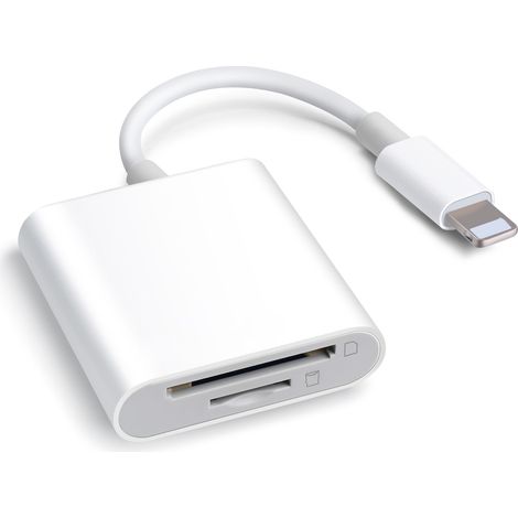 Kartenleser-Adapter für iPhone & iPad – Liest SD-/TF-Speicherkarten von Kameras
