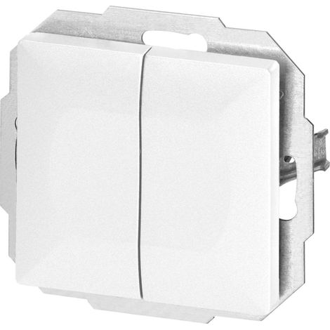 Interrupteur Mural Va-et-Vient Double Encastré 10A 250V - Blanc - SILUMEN (1/3)