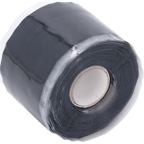 Ruban adhésif de réparation en caoutchouc silicone noir 5 m x 50 mm, épaisseur 0,8 mm, étanche pour tuyau d'eau (1/5)