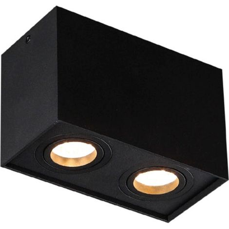 Faretto soffitto doppio nero rettangolare Basic GU10 Maxlight (1/3)