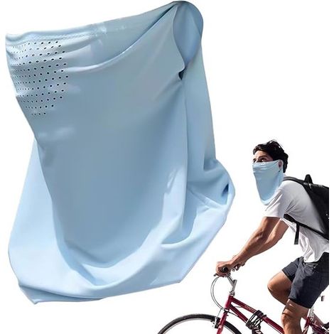 Juego de 2 mascarillas faciales con protección solar UPF50+,fabricadas con material ultrarresistente,color azul (1/5)