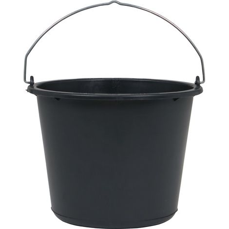 Baueimer 12l schwarz Recycling-Kunststoff (1/2)