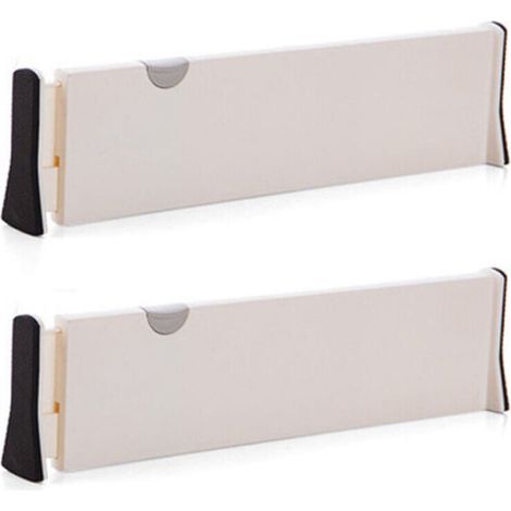 Séparateurs de Tiroir ( Lot de 2), Organisateurs de Tiroir Réglables, (28.3 - 44cm) Diviseur de Tiroir Cuisine pour Chambre, Salle de Bain, Bureau, Placard--TRIMEC (1/4)