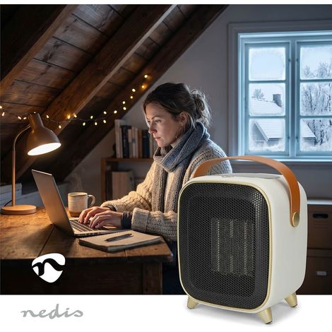 Nedis Multipack Keramik-PTC-Heizlüfter / 900 / 1200 W / 2 Wärme Modes / Verstellbares Thermostat / Überhitzungsschutz / Stolperschutz / Timer - 8 Stück