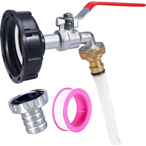 Kit robinet extérieur laiton, raccord rapide tuyau, adaptateur eau pluie (1/5)