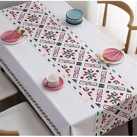 Nappe rectangulaire en imperméable résistante aux taches facile d'entretien décoration moderne vinyle 140 x 180 cm 180 cm 140 x Pvc (1/3)