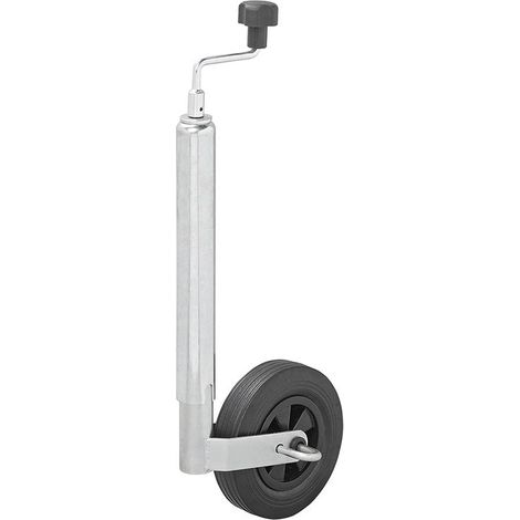 Roue jockey 48 mm jante plastique pneu en caoutchouc plein frein